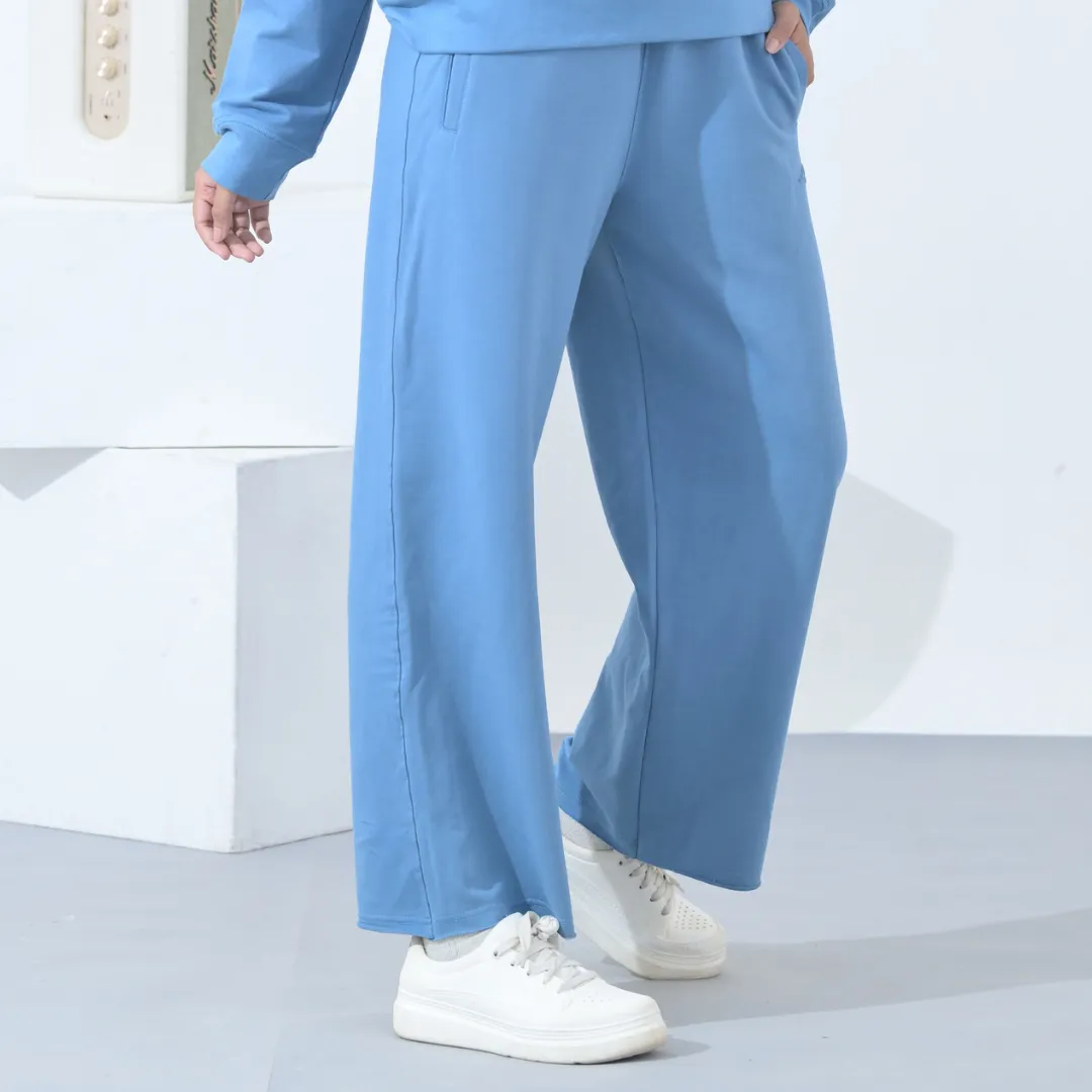 100% Supima Cotton Winter Tide Track Pants Surf Blue