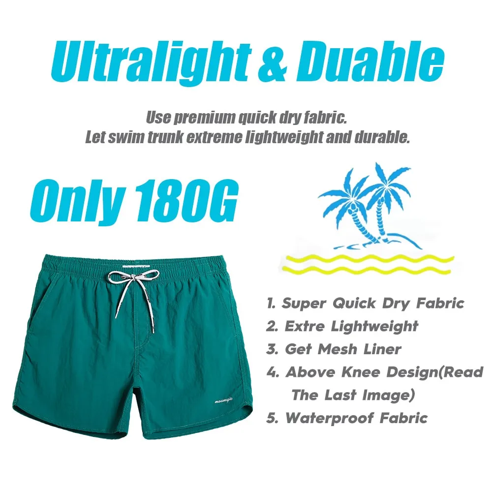 4.5 Inch Solid Nylon Swim Trunks Slim Fit