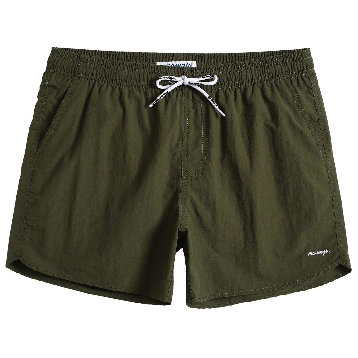 4.5 Inch Solid Nylon Swim Trunks Slim Fit