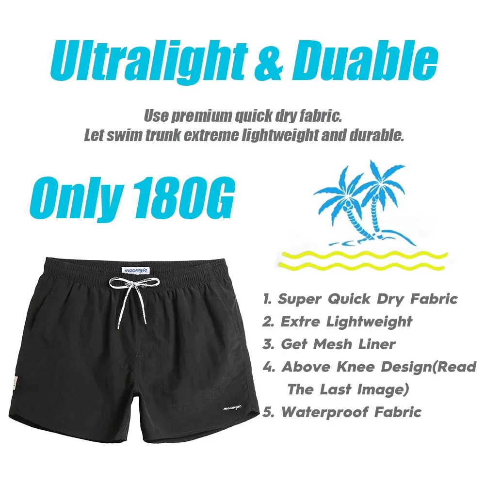 4.5 Inch Solid Nylon Swim Trunks Slim Fit