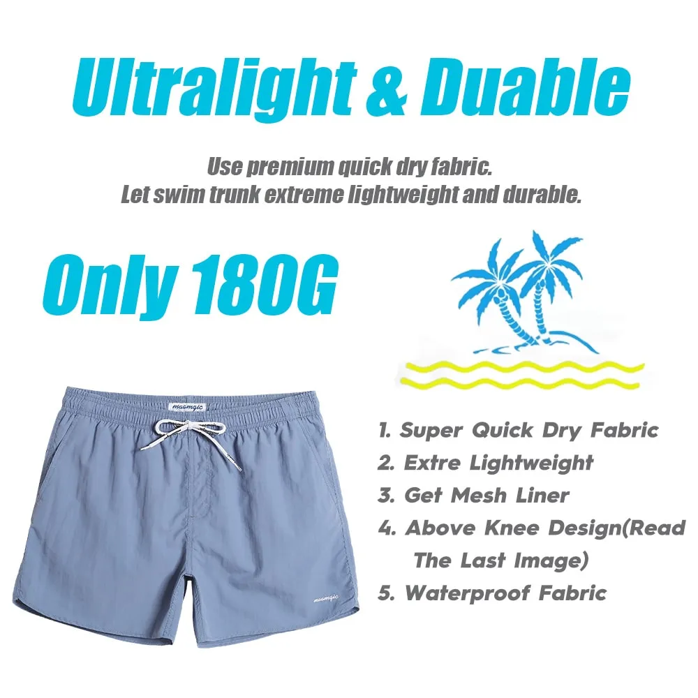 4.5 Inch Solid Nylon Swim Trunks Slim Fit