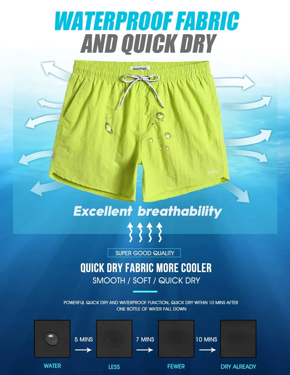 4.5 Inch Solid Nylon Swim Trunks Slim Fit