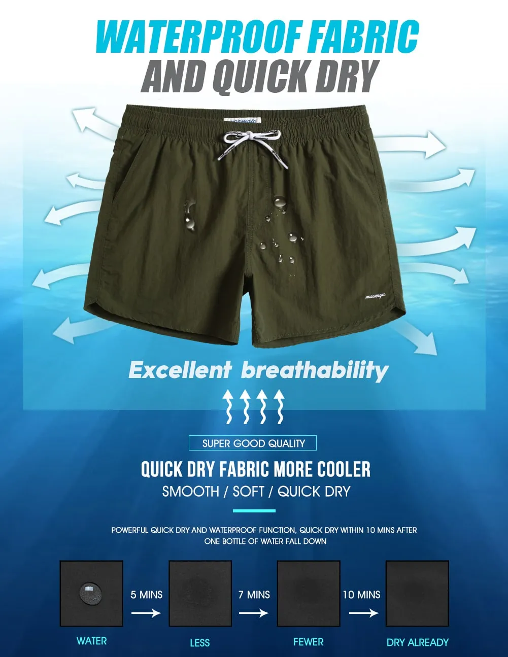 4.5 Inch Solid Nylon Swim Trunks Slim Fit