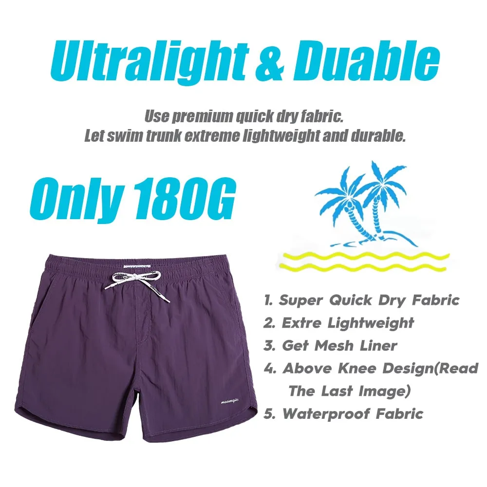 4.5 Inch Solid Nylon Swim Trunks Slim Fit