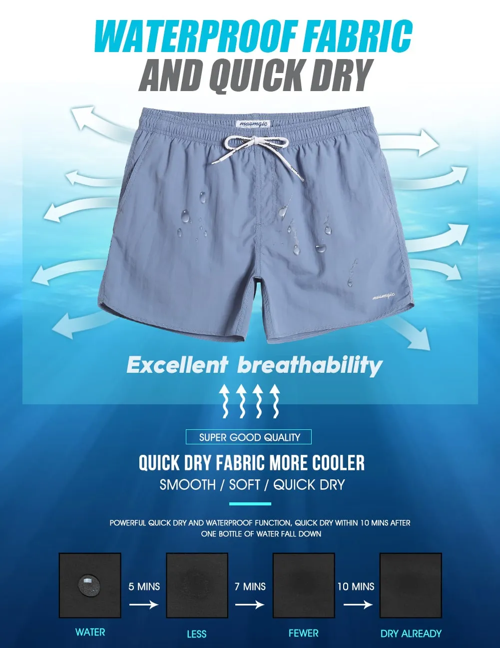 4.5 Inch Solid Nylon Swim Trunks Slim Fit