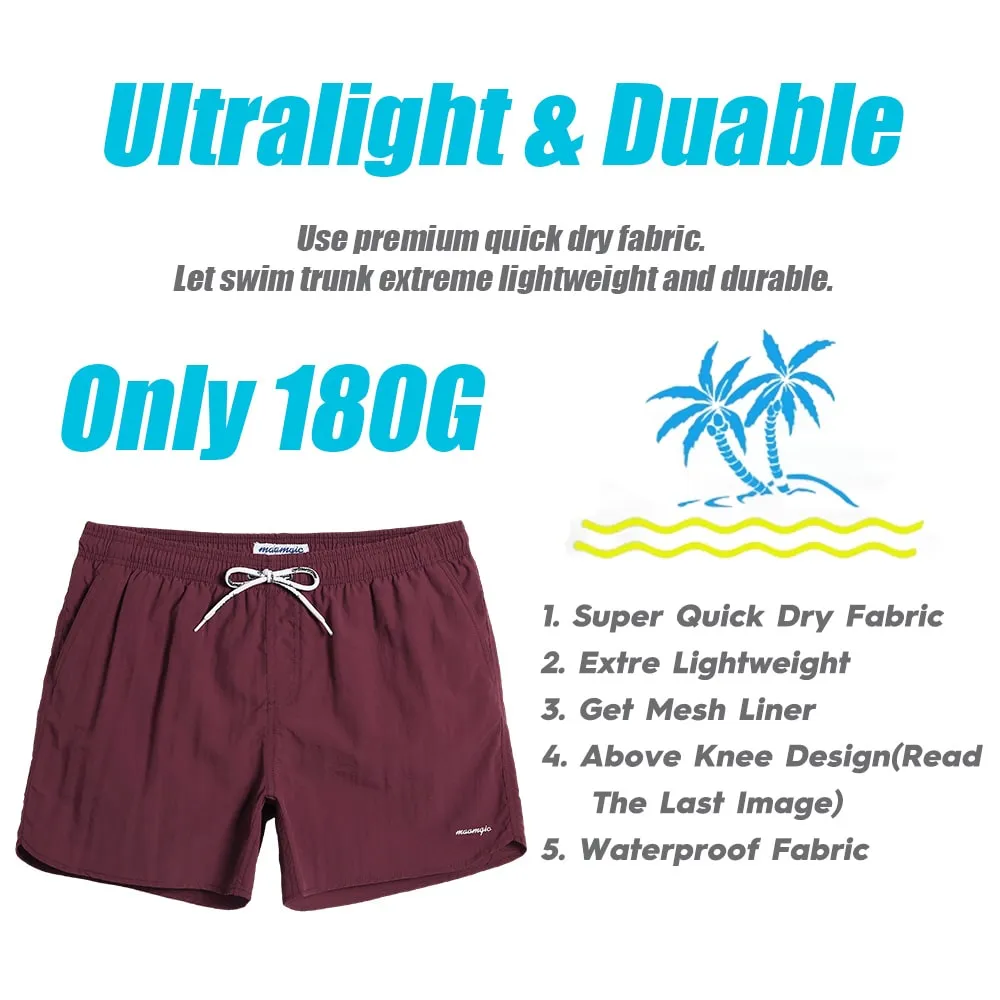 4.5 Inch Solid Nylon Swim Trunks Slim Fit