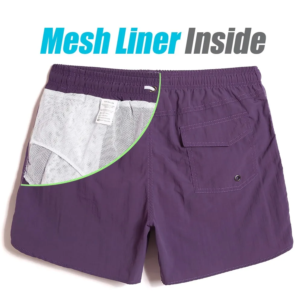 4.5 Inch Solid Nylon Swim Trunks Slim Fit