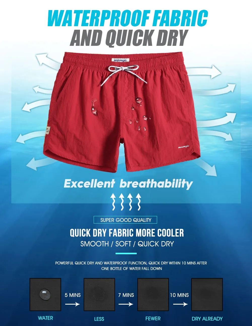 4.5 Inch Solid Nylon Swim Trunks Slim Fit