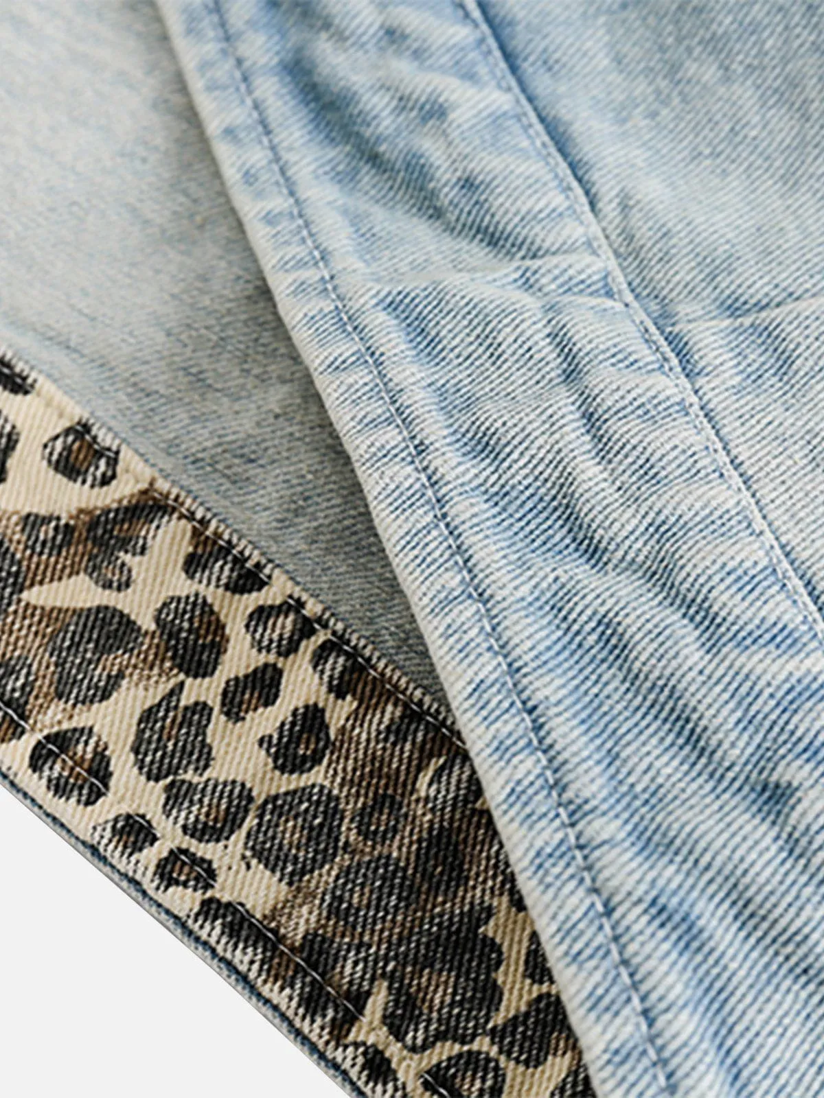 Aelfric Eden Leopard Print Denim Jacket