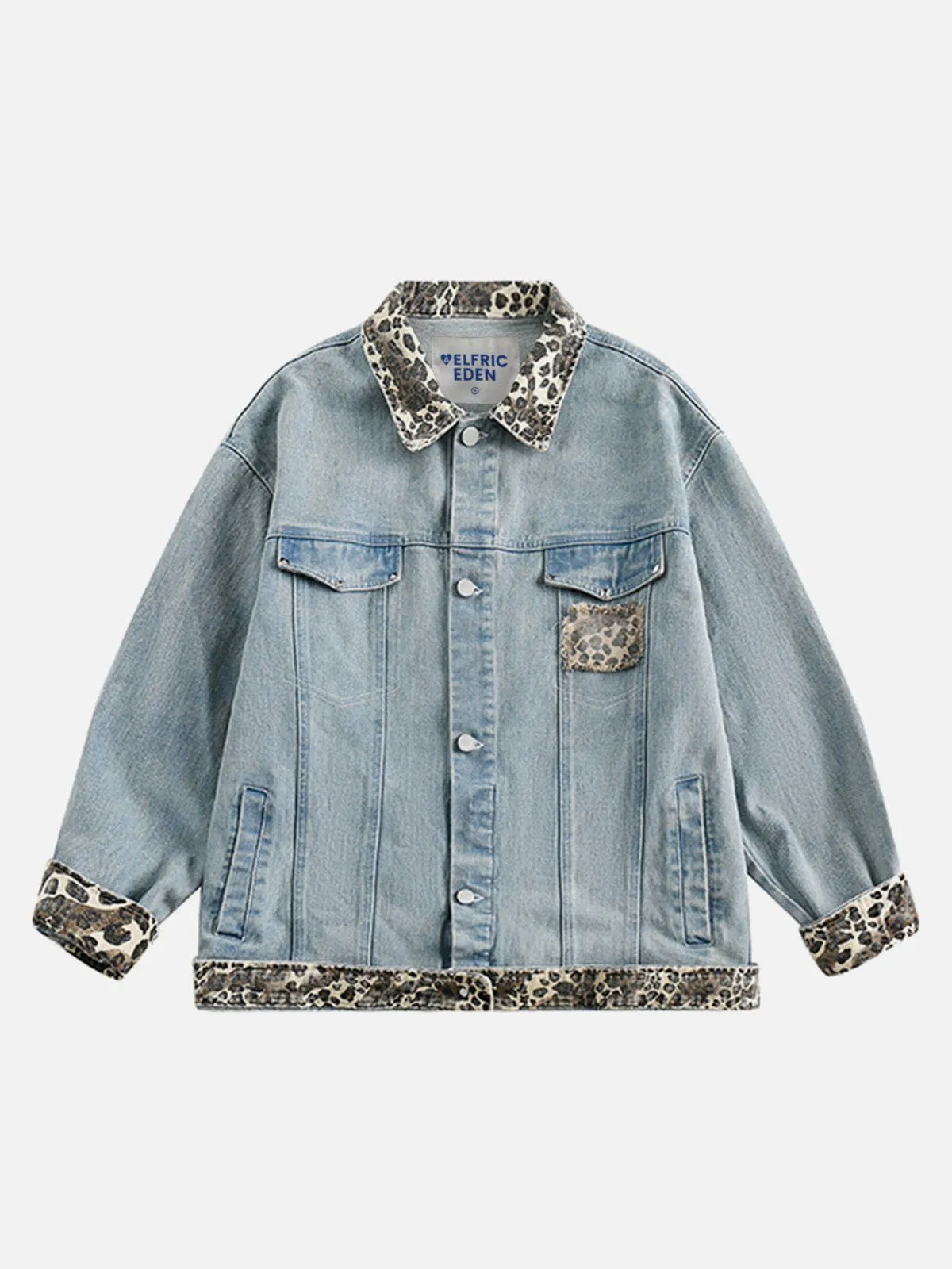 Aelfric Eden Leopard Print Denim Jacket