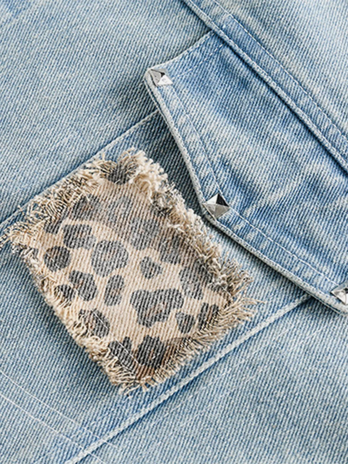 Aelfric Eden Leopard Print Denim Jacket