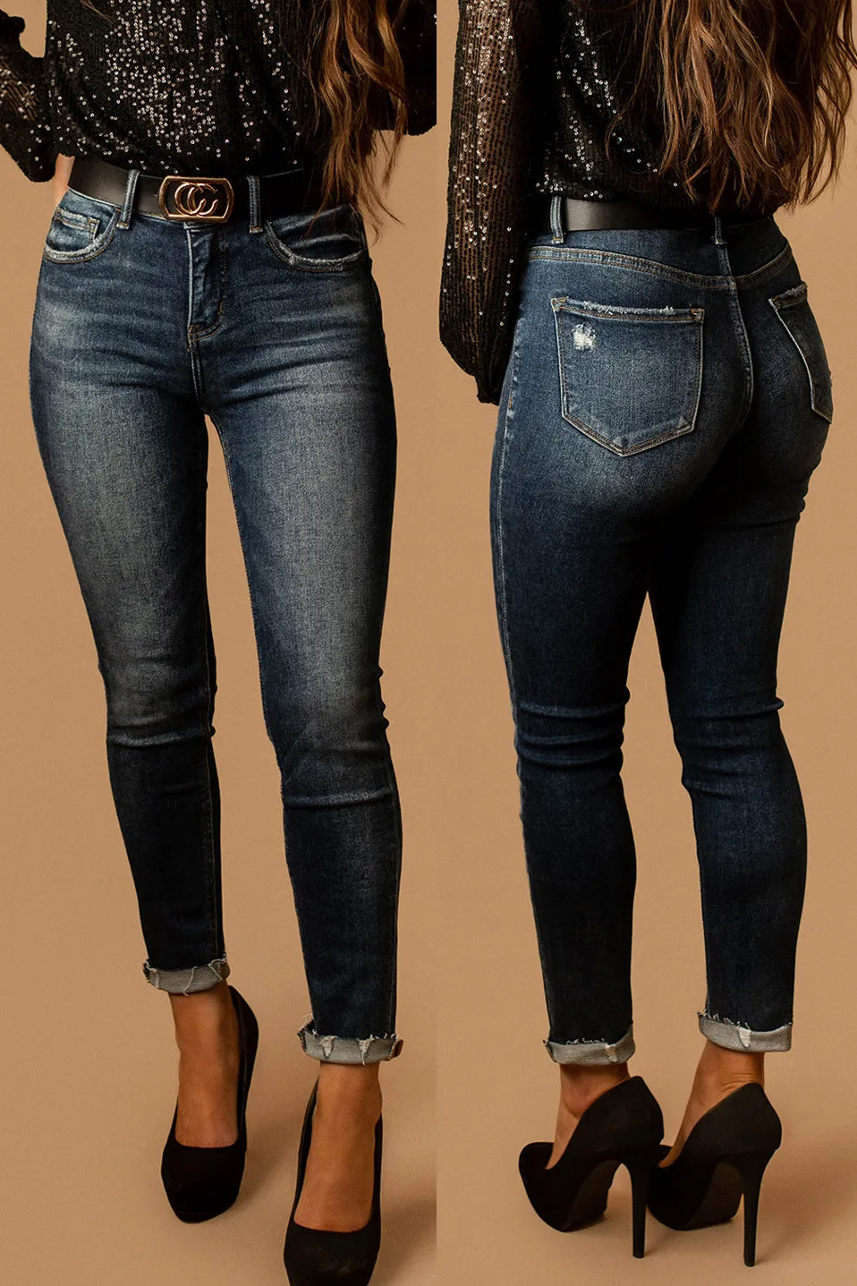 Amber Dark Wash Tummy Control Jeans | PREORDER Restocking 1/22