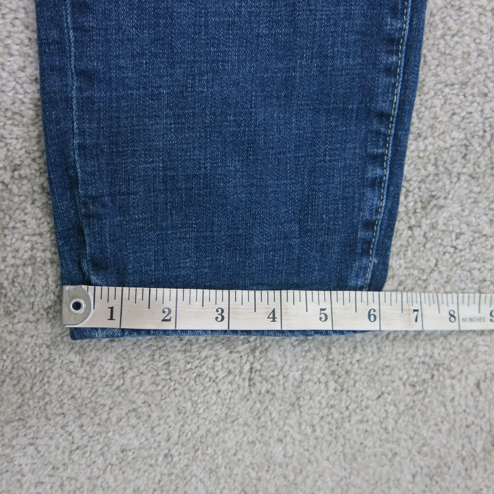 American Eagle Womens Slim Straight Jeans Mid Rise Stretch Distressed Blue SZ 10