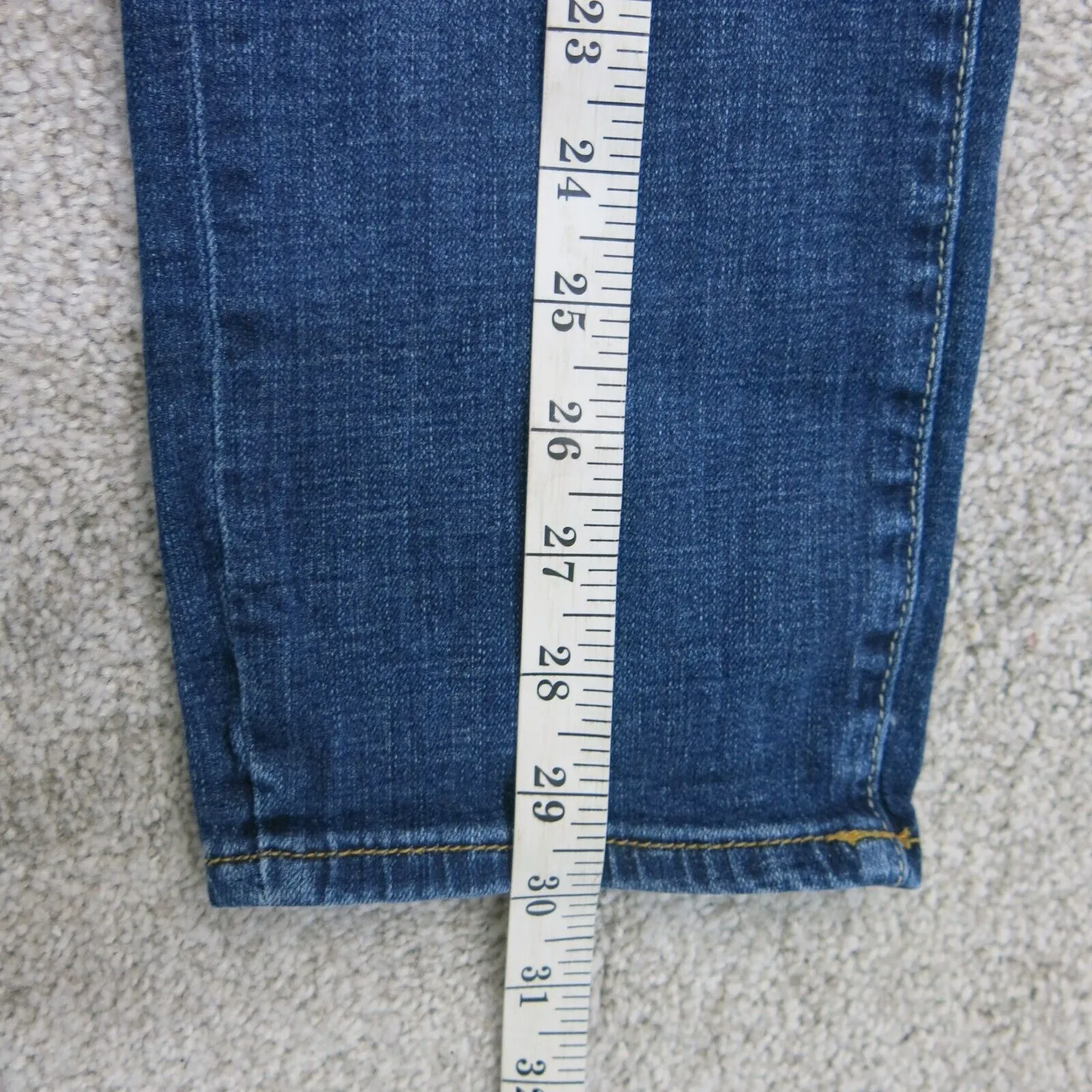 American Eagle Womens Slim Straight Jeans Mid Rise Stretch Distressed Blue SZ 10