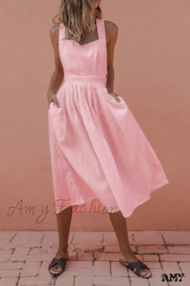 Amy Fashion - Sexy Bow-knot Backless Cross Drawstring Dresses