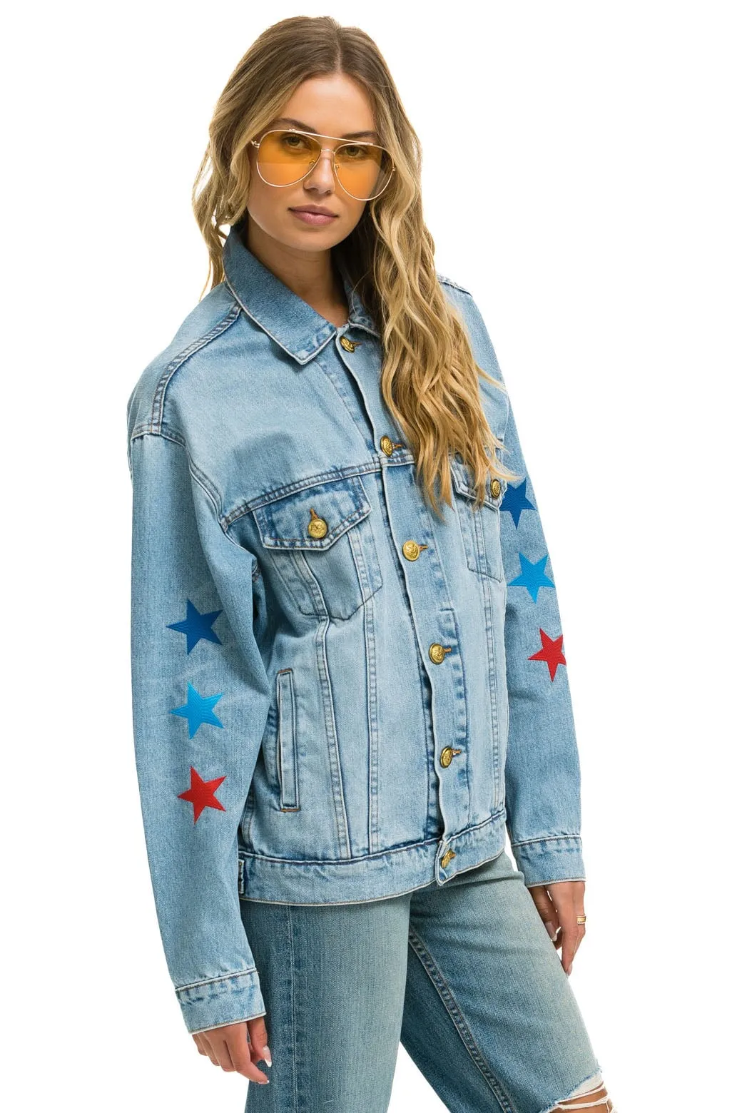 AVIATOR NATION OVERSIZED CONCERT DENIM JACKET - SUPER LIGHT