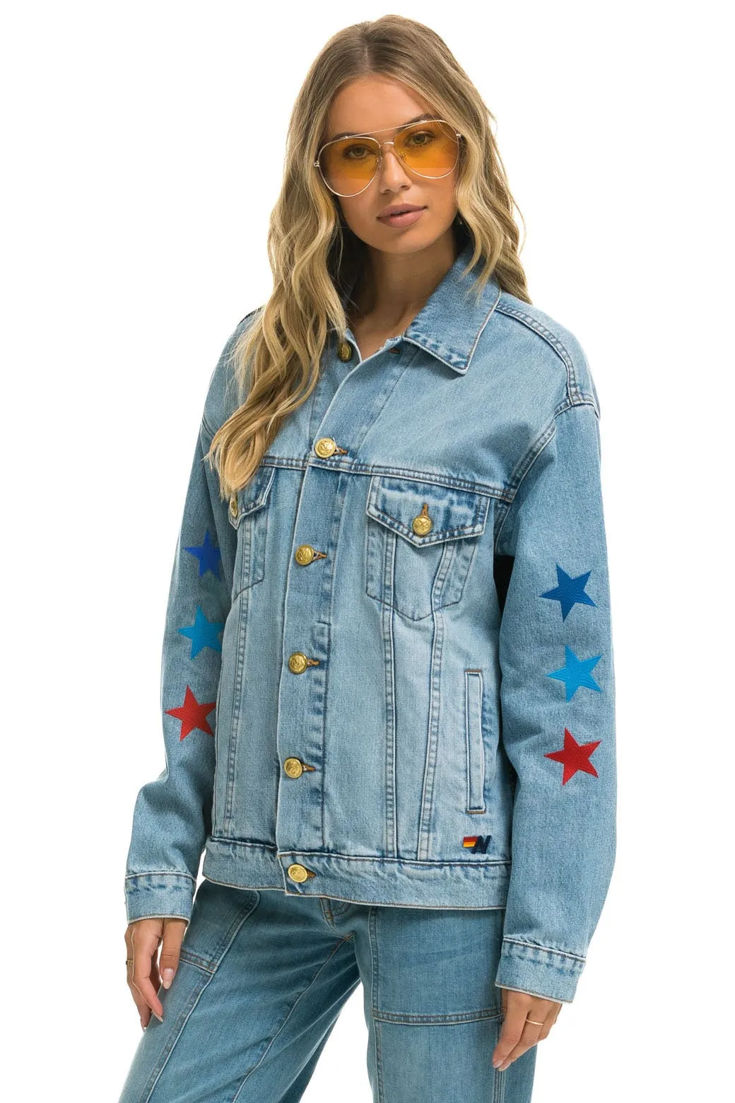 AVIATOR NATION OVERSIZED CONCERT DENIM JACKET - SUPER LIGHT