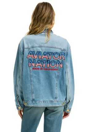 AVIATOR NATION OVERSIZED CONCERT DENIM JACKET - SUPER LIGHT