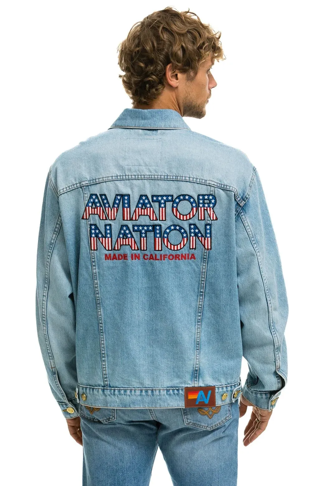 AVIATOR NATION OVERSIZED CONCERT DENIM JACKET - SUPER LIGHT