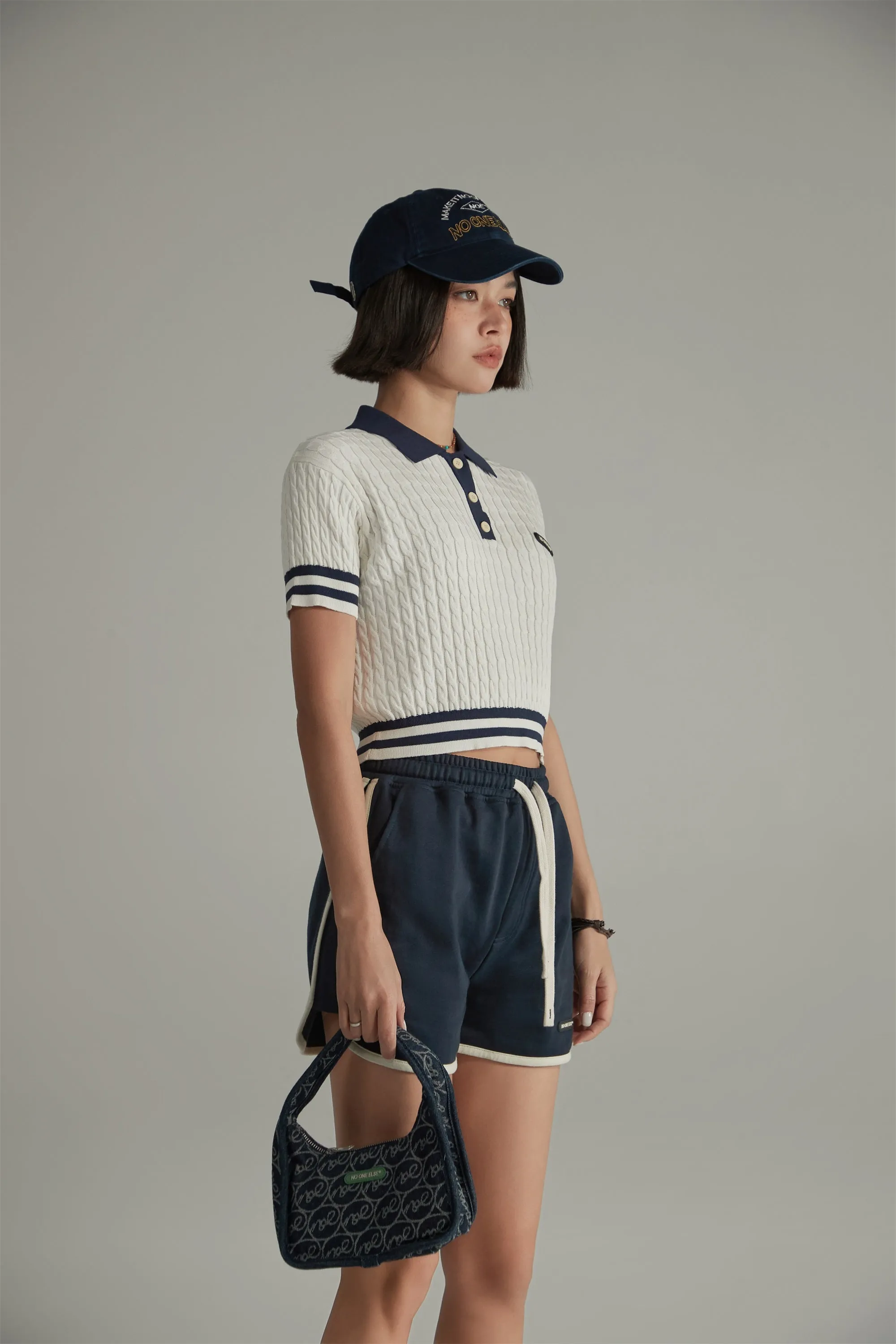 Colorblocked Striped Knit Slimfit Top