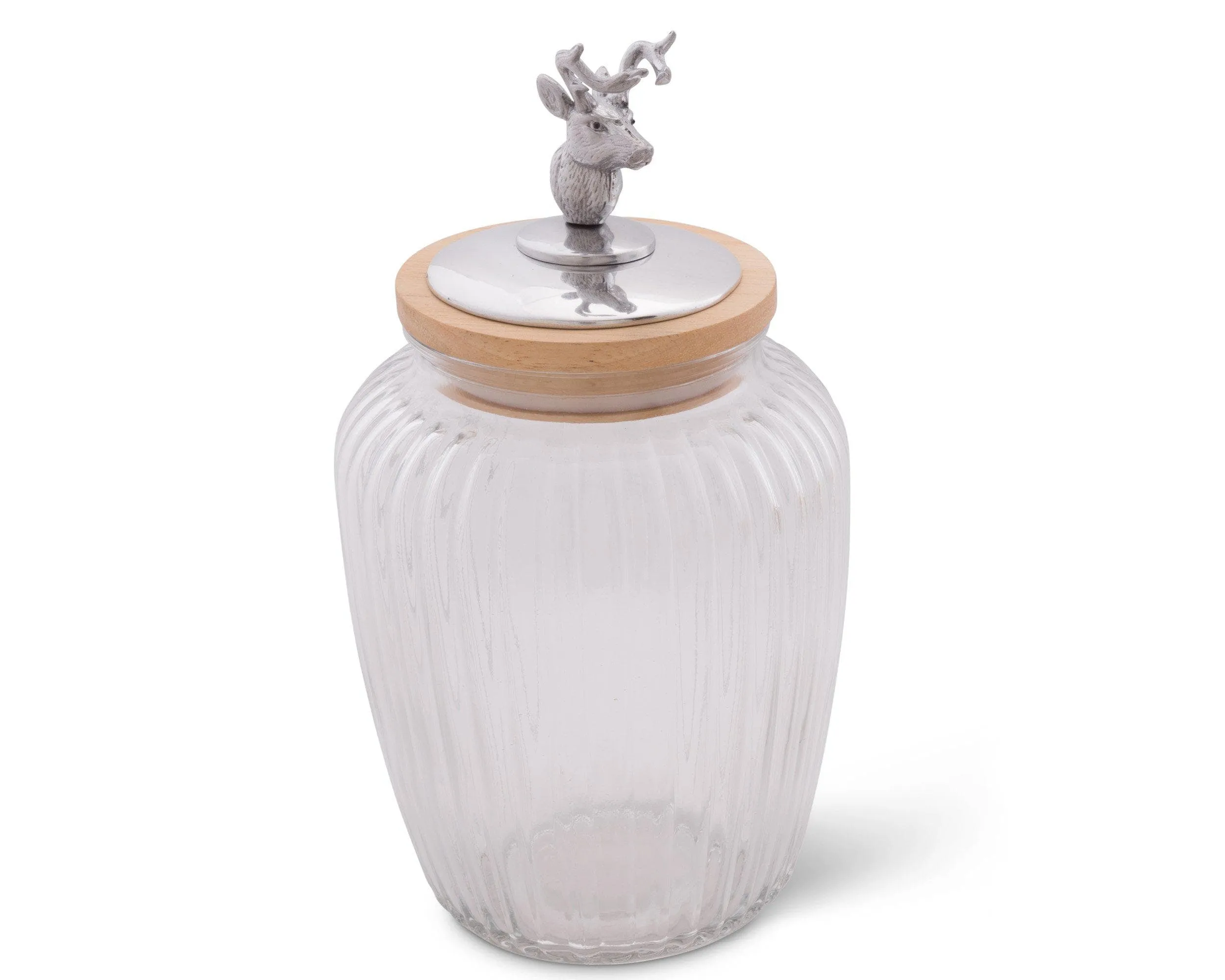 Deer / Elk Glass Canister by Arthur Court Designs