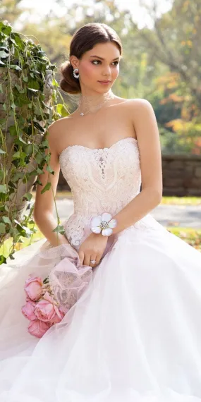 Embellished Embroidered Strapless Tulle Ballgown