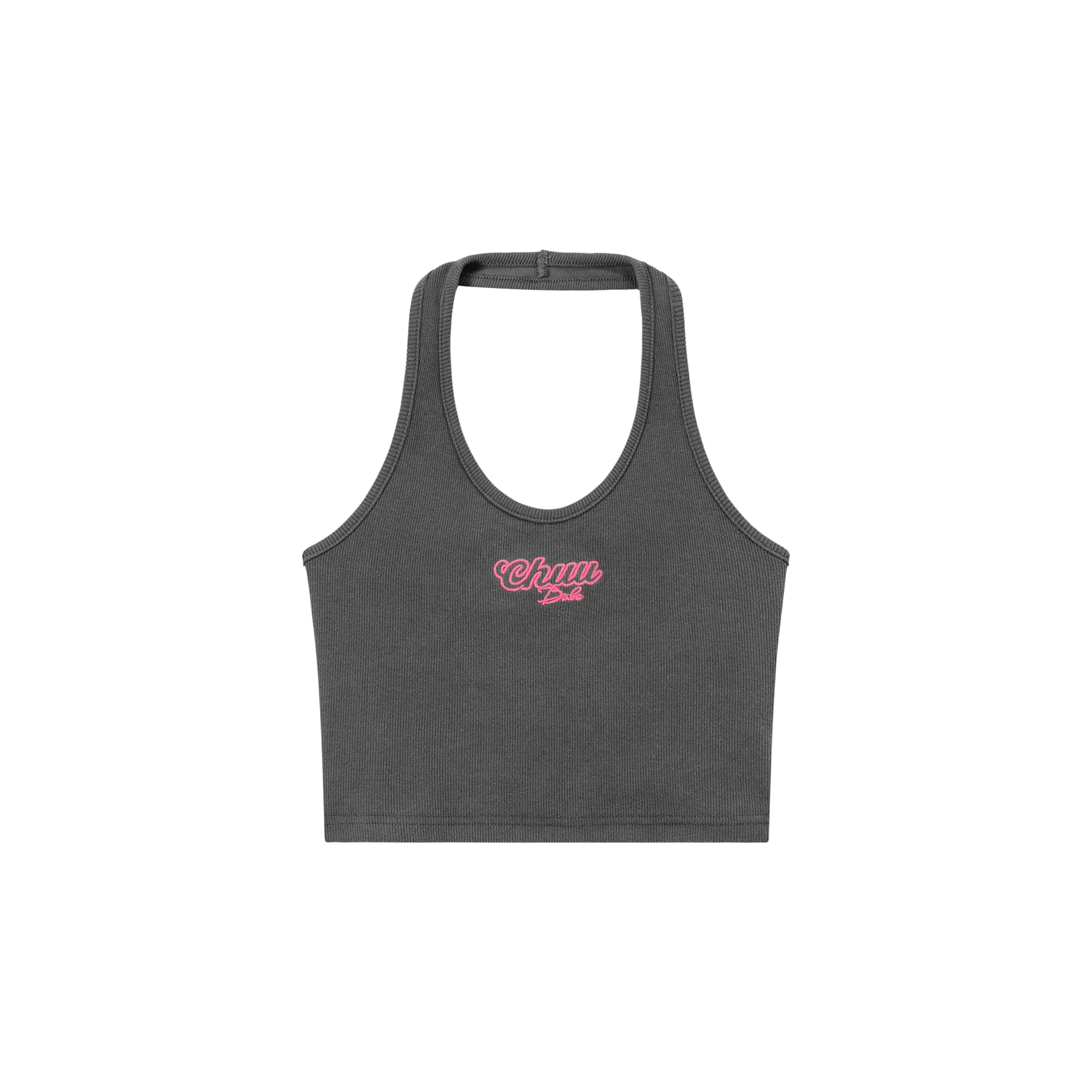 Halter Sleeveless Chuu Logo Crop Top