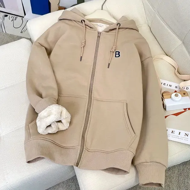 High Quality Warm Plush Thickened Cashmere Hoodie