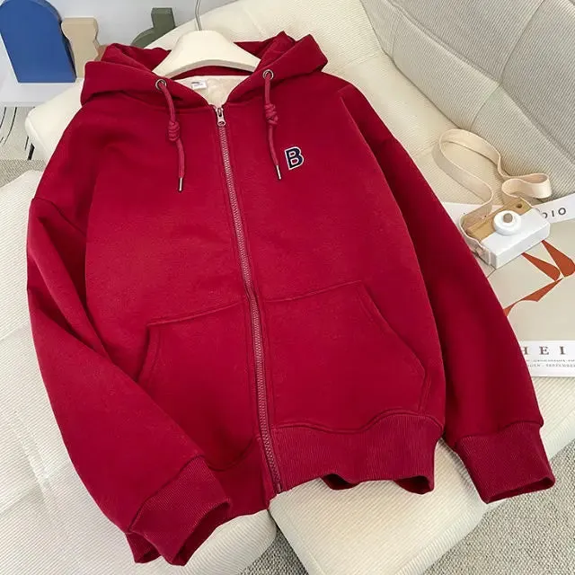 High Quality Warm Plush Thickened Cashmere Hoodie