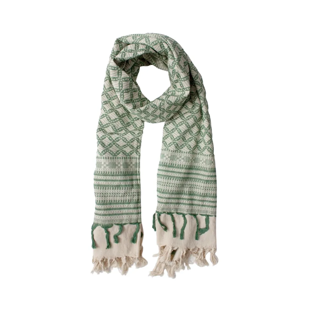 Khaki Embroidered Scarf