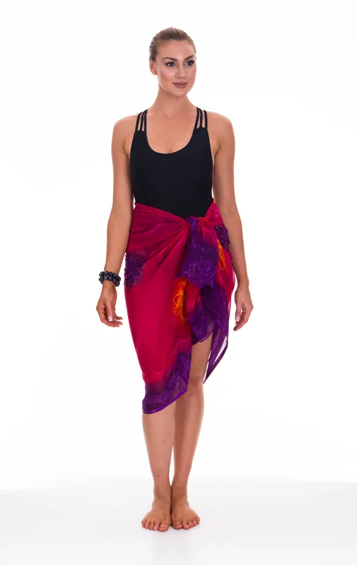 Luxury Embroidered Chiffon Sarong - Georgina (Individual)