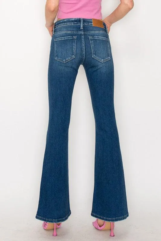 PLUS SIZE - LOW RISE STRETCH VINTAGE FLARE JEANS