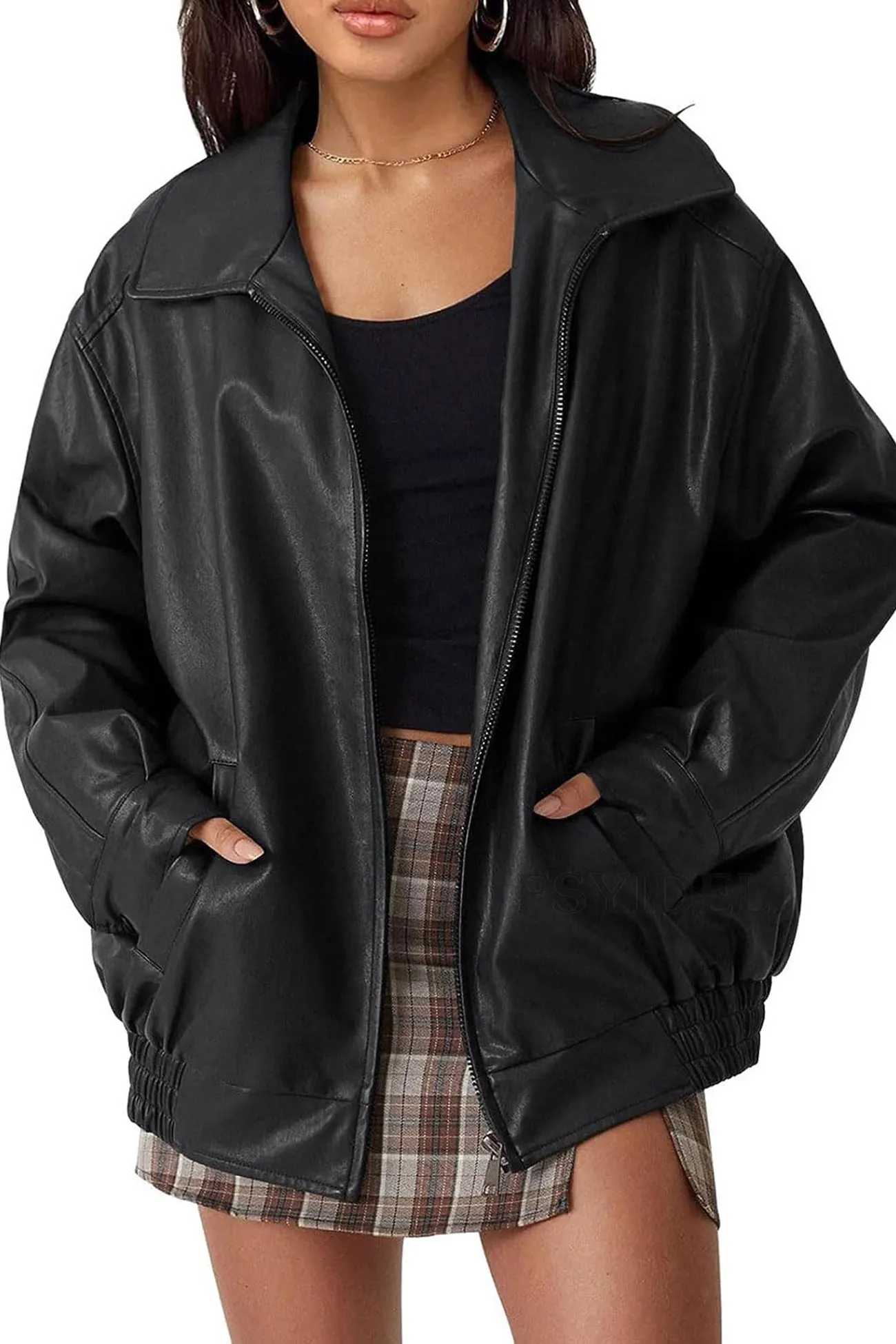 Retro Solid PU Jacket