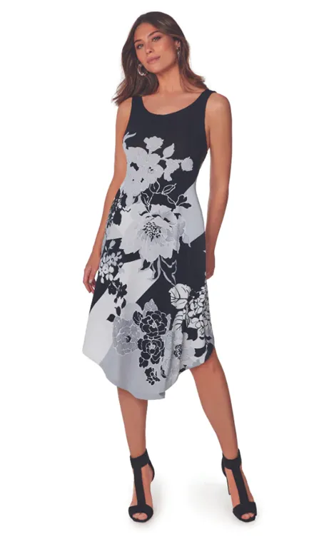 Roidal Aroa Black White Beach Dress