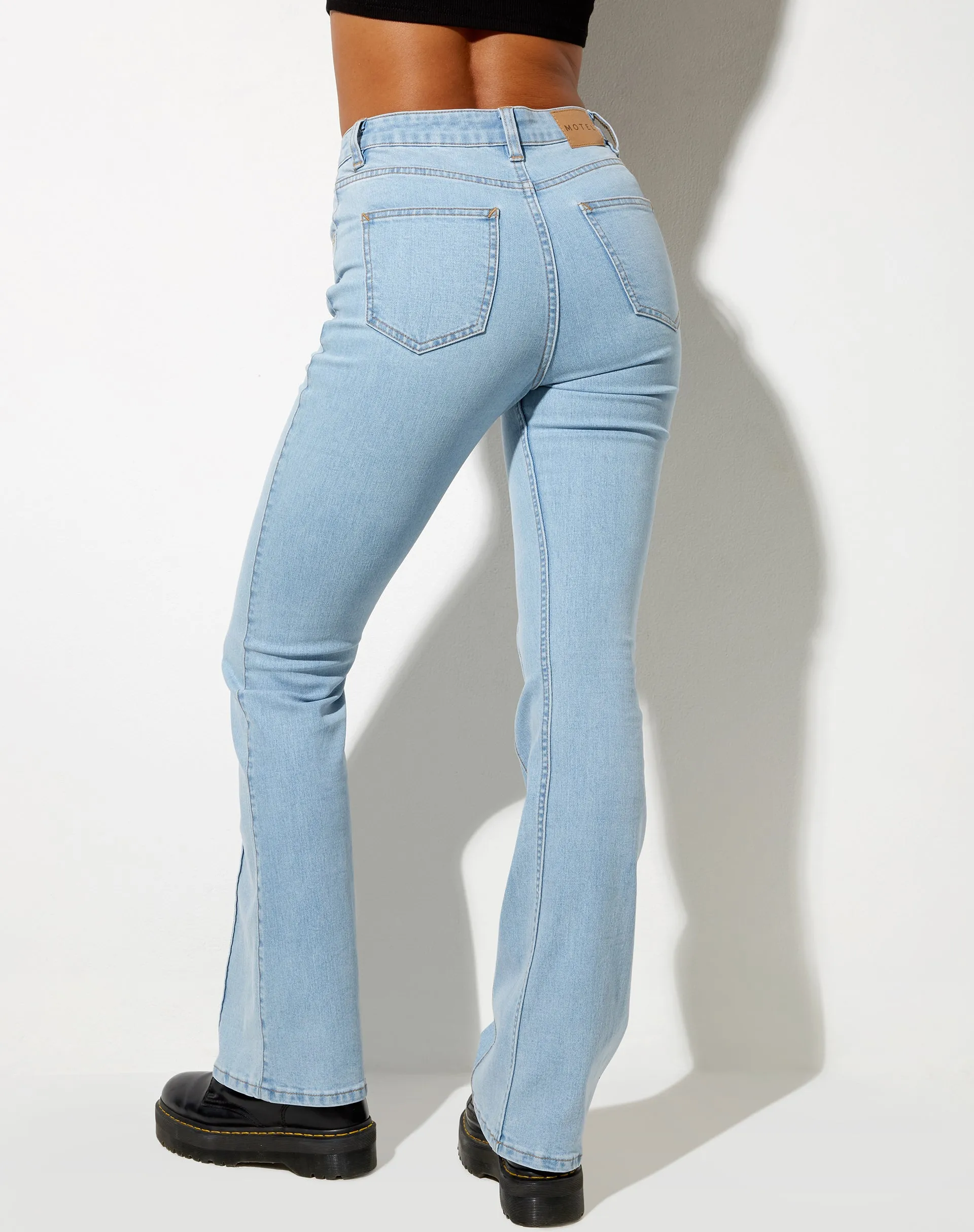 Seam Flare Jeans in Light Wash