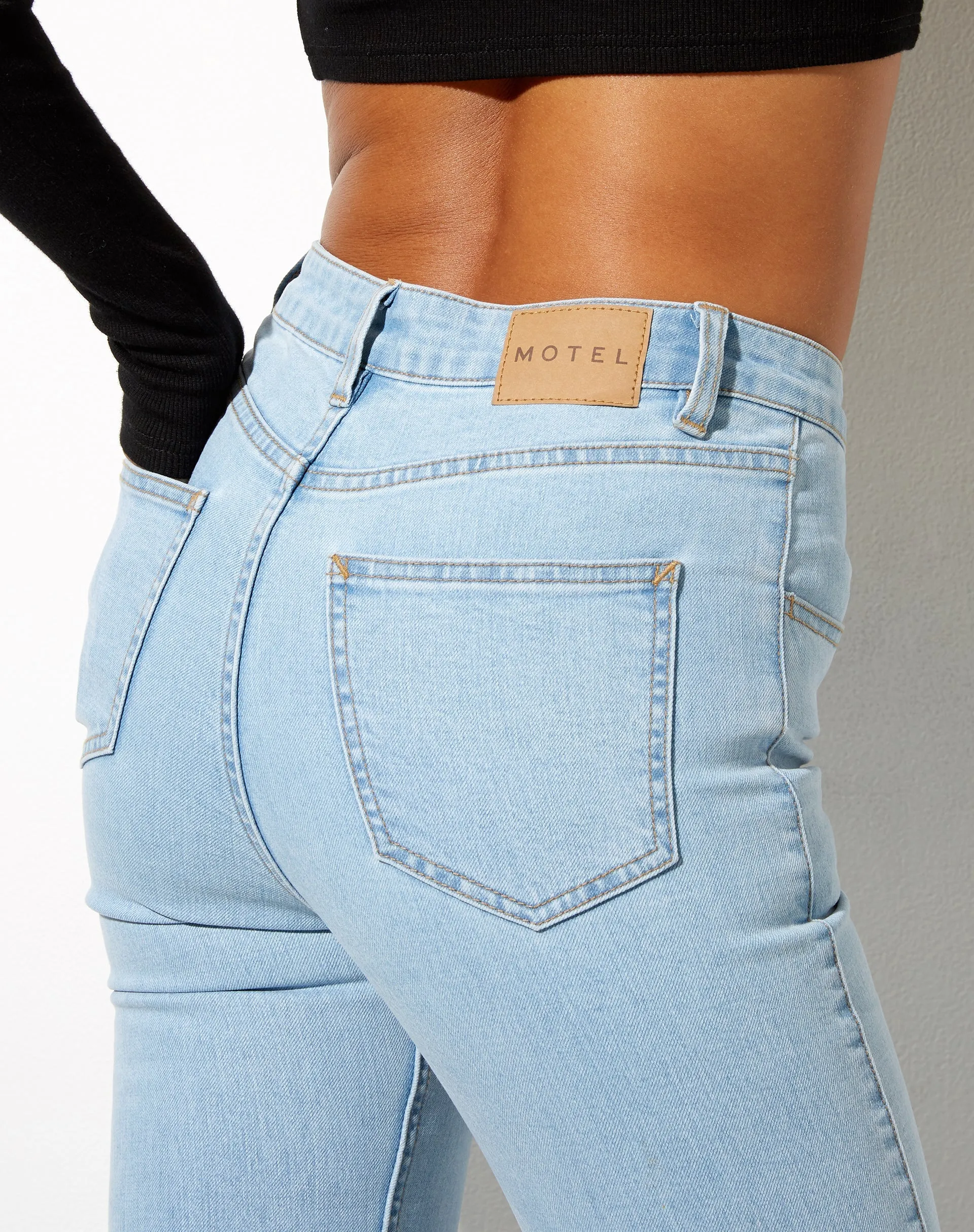 Seam Flare Jeans in Light Wash