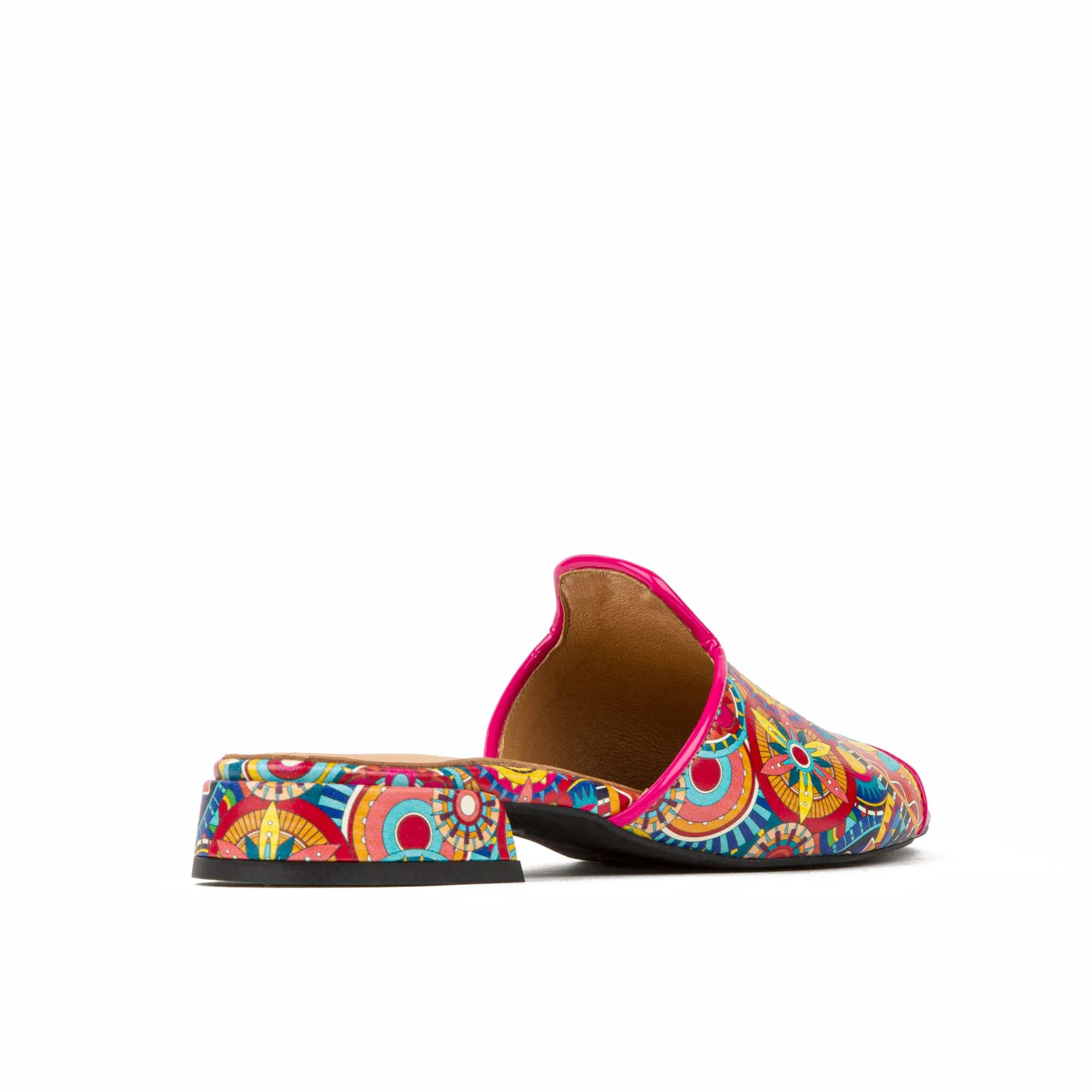 South Beach - Signature - Women's fully leather ligned flat sliders in multi colour