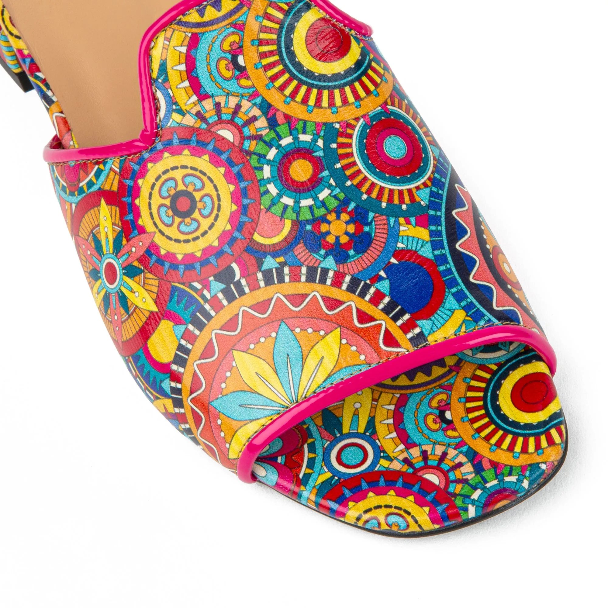 South Beach - Signature - Women's fully leather ligned flat sliders in multi colour