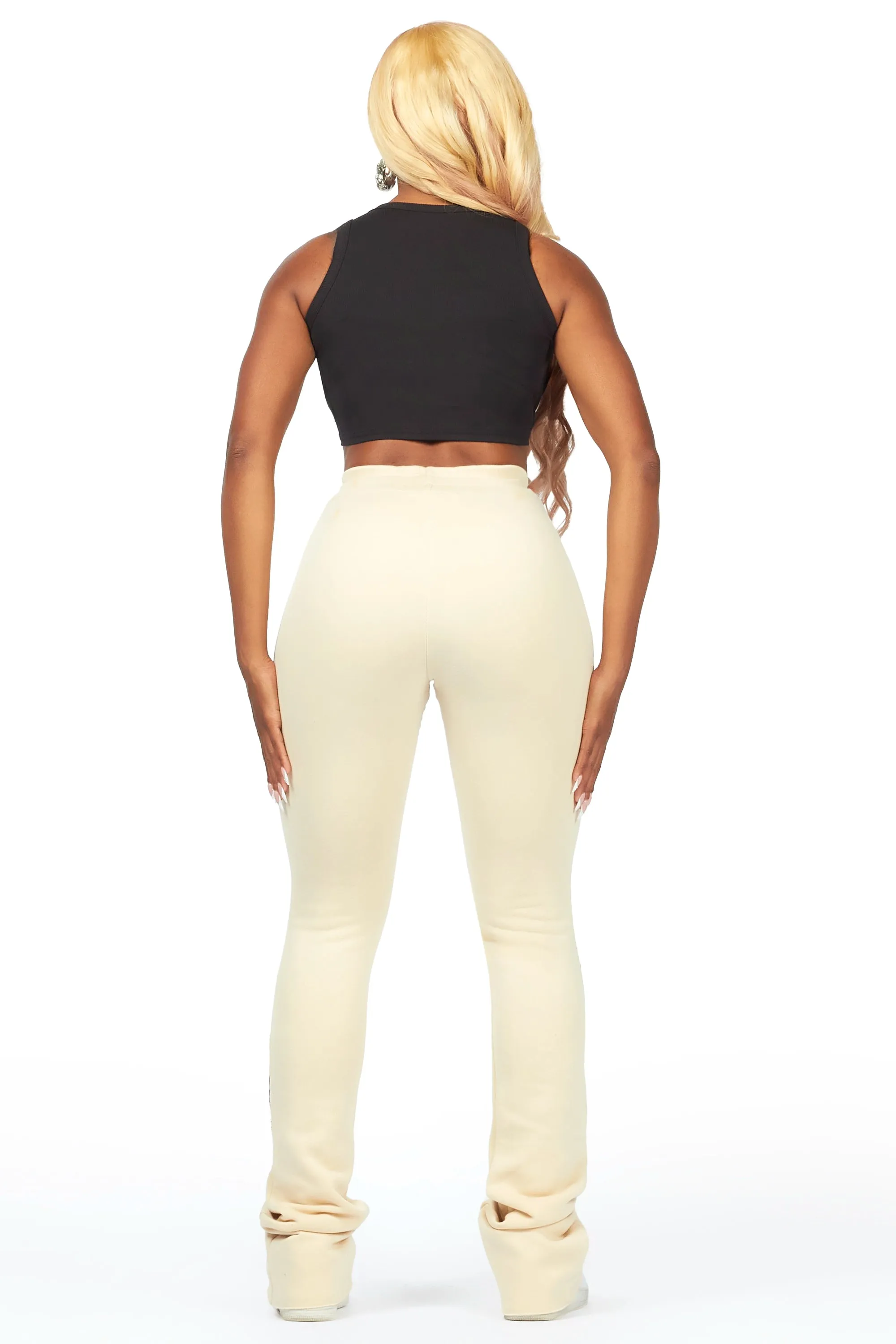 Toriauna Beige Stacked Track Pant