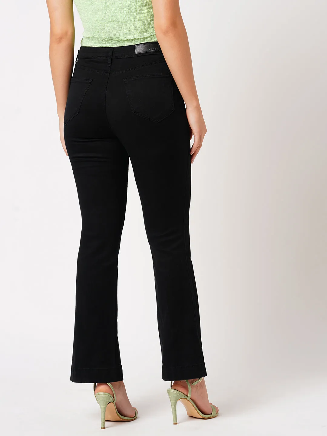 Women High-Rise Mini Wide Flare Jeans