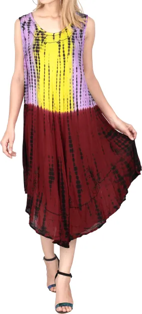 Women's Caftan Cover up Rayon Plus Size Beach MAXI DRESS Tie Dye Casual Evening