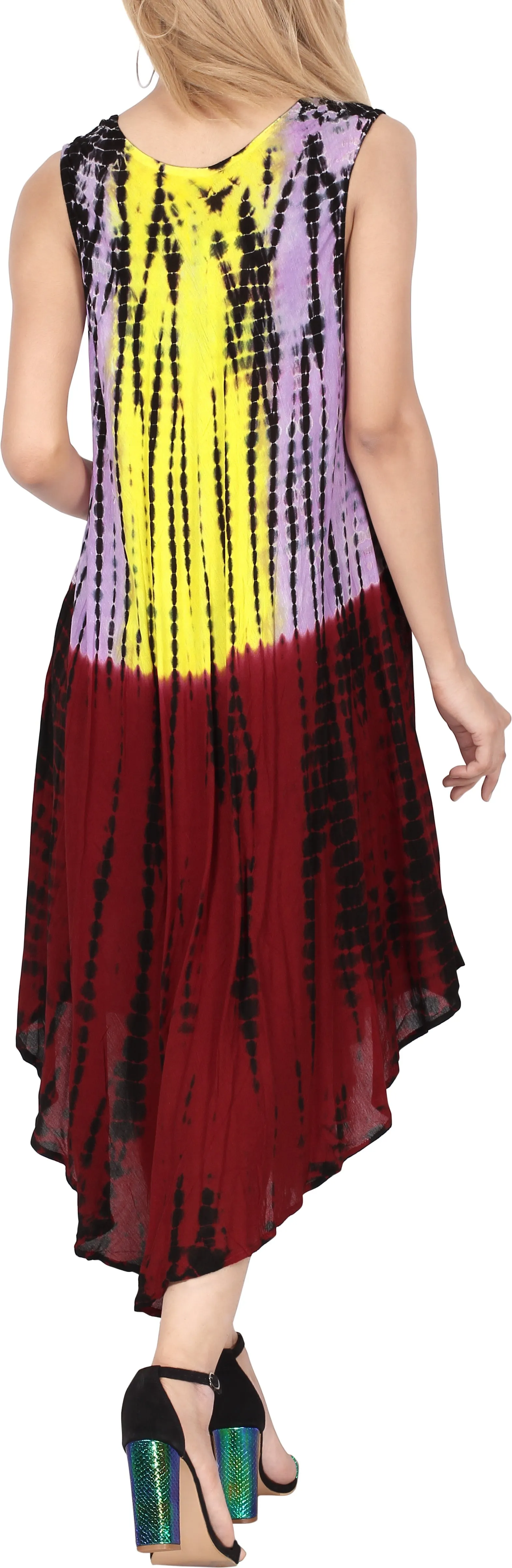 Women's Caftan Cover up Rayon Plus Size Beach MAXI DRESS Tie Dye Casual Evening