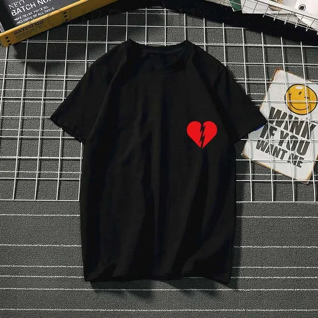 Women's Harajuku love feminina Than heart ulzzang graphic t shirts