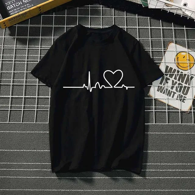 Women's Harajuku love feminina Than heart ulzzang graphic t shirts