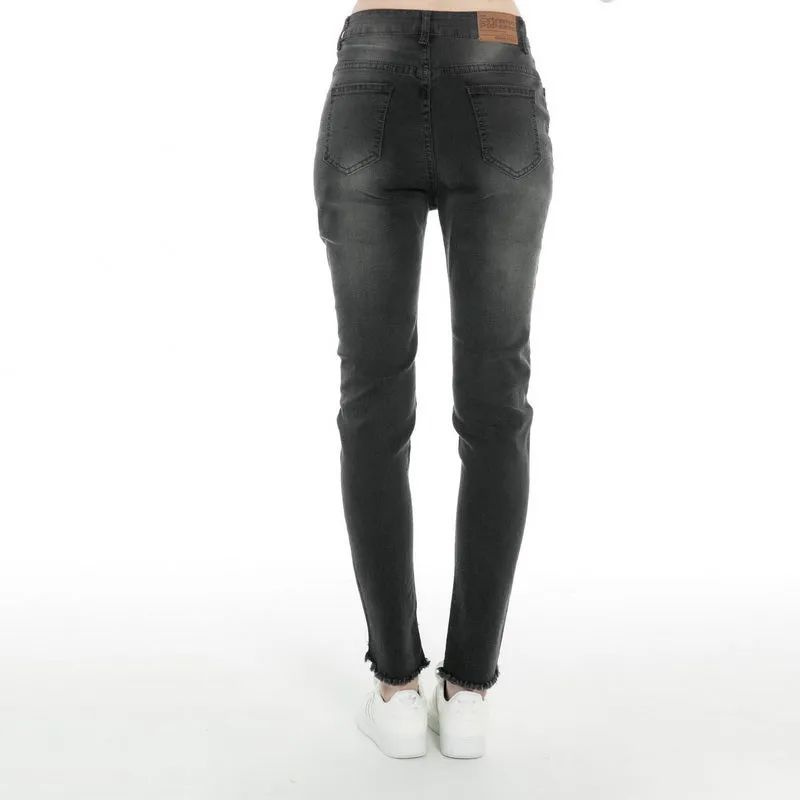 Women's Skinny Ripped Black Jeans