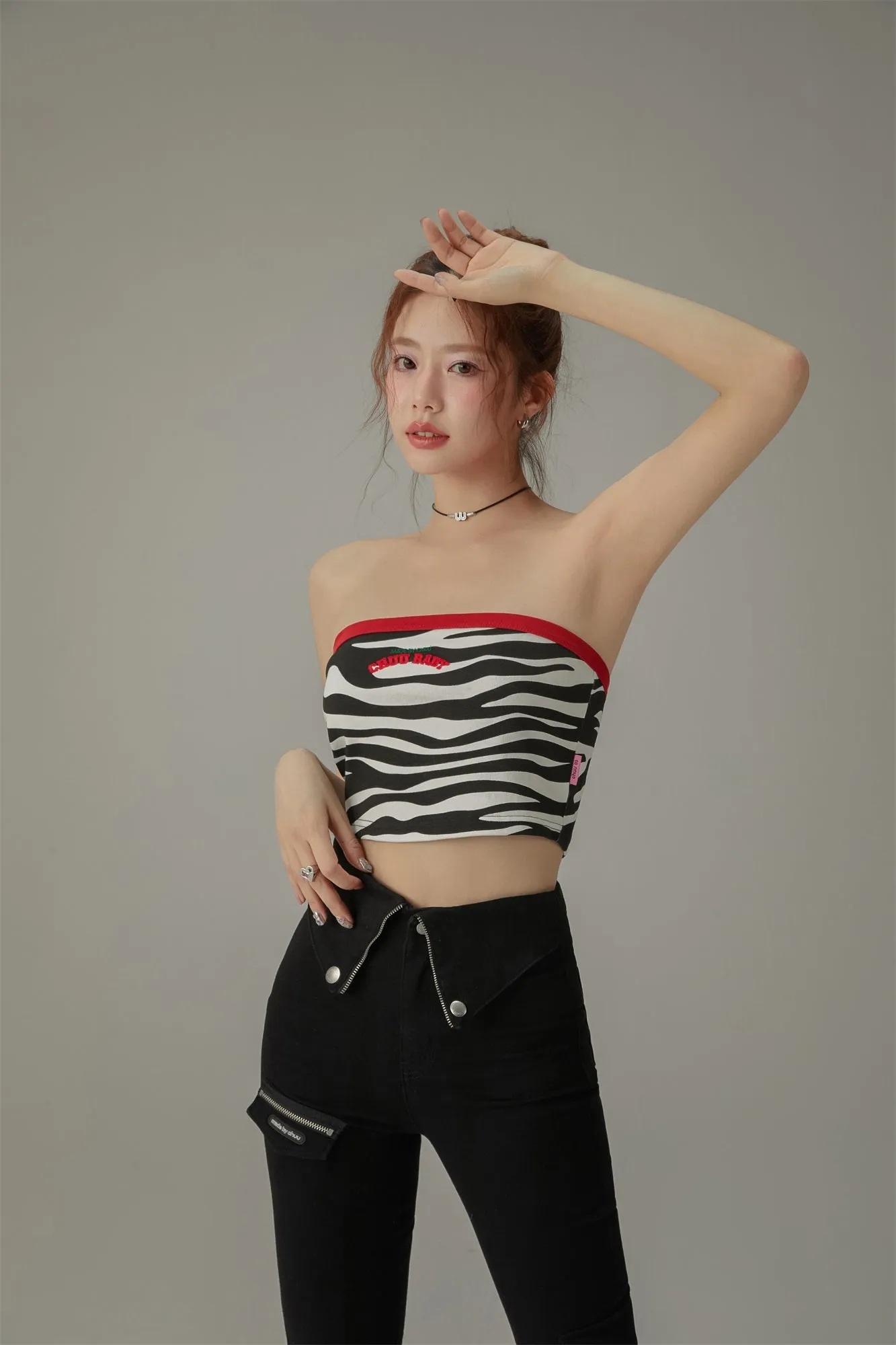 Zebra Zip Tube Top